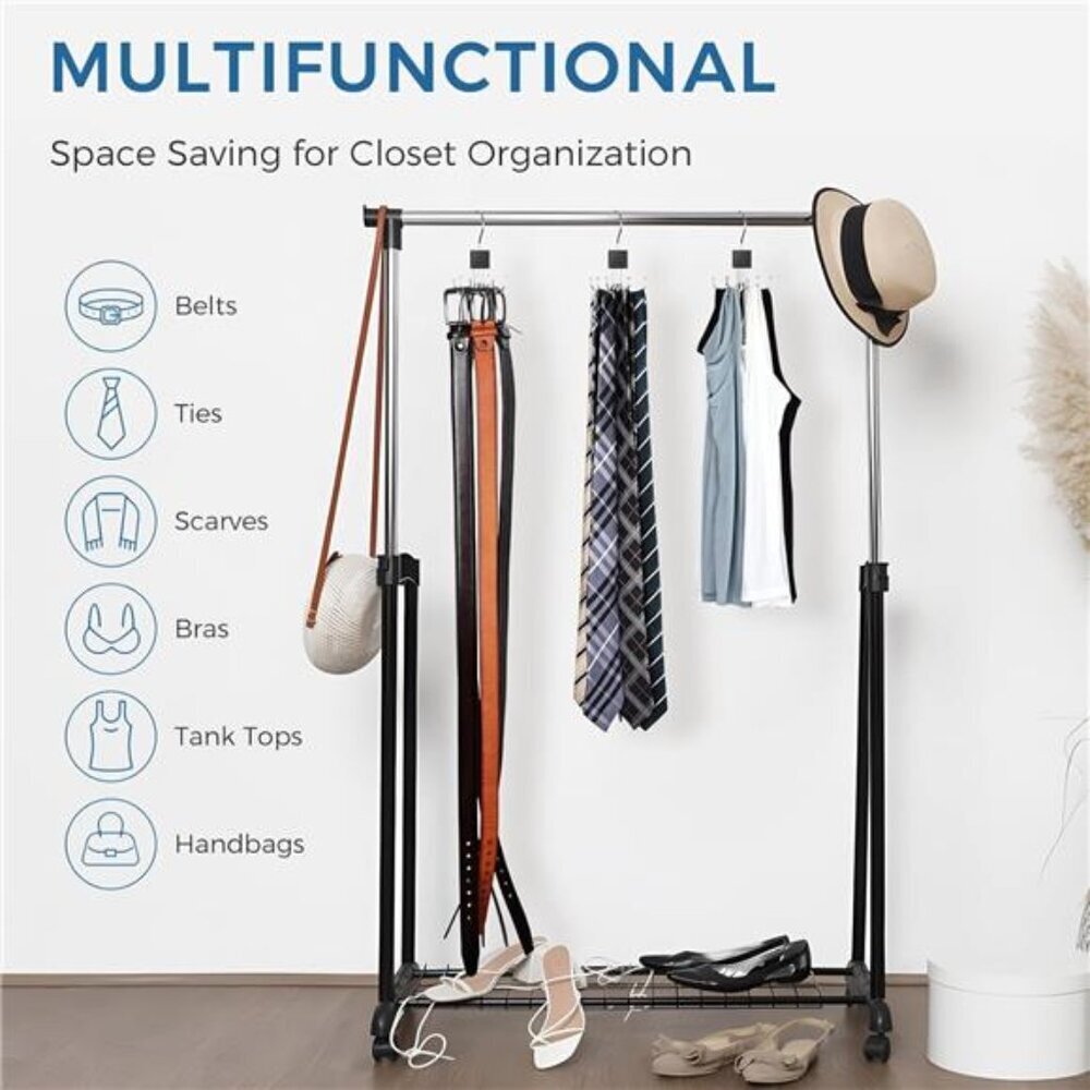Belt Hanger, Belt Organizer for Closet 360° Rotatable Max 24 Belt Storage Space - Picture 5 of 7